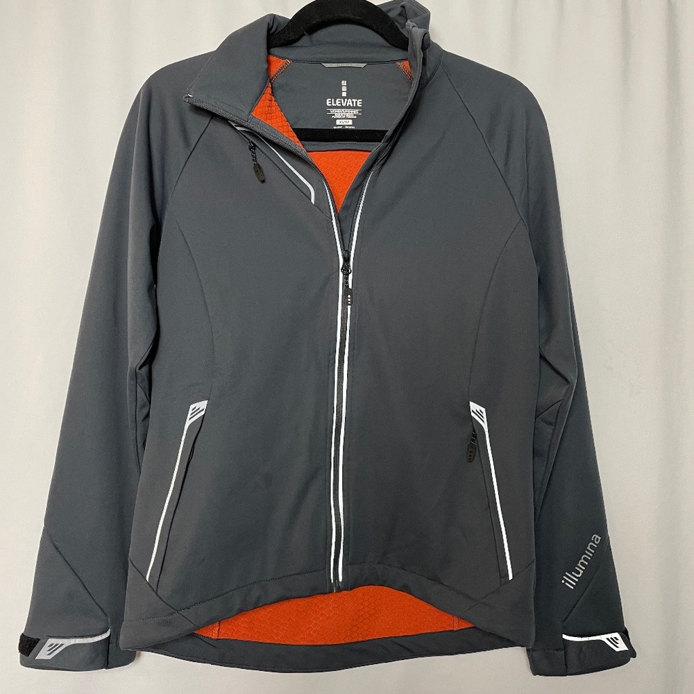 Elevate Athletic Tech Jacket Reflective Gray Women’s XS Zip Pockets